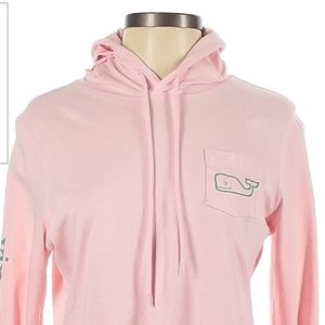 long sleeve hooded T shirts in peach, fushia, and mint. womens small
